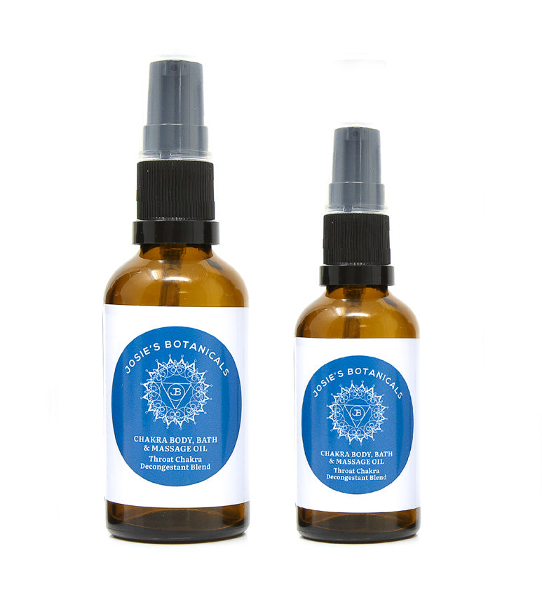 Chakra Oils for Body, Bath and Massage with Essential Oils  - Decongestant Blend | Josie’s Botanicals