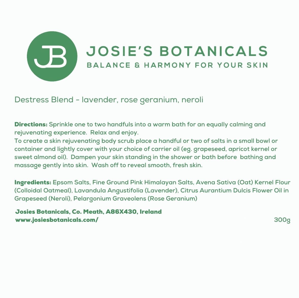 Heavenly Bath Salts - Natural Skincare  | Josie’s Botanicals