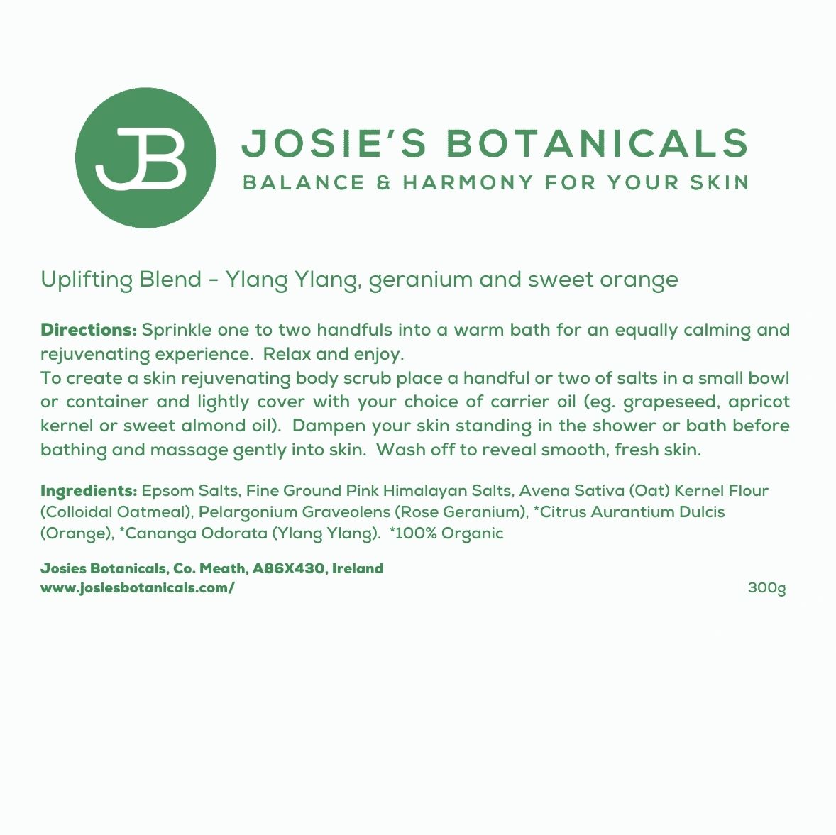 Heavenly Bath Salts - Natural Skincare  - Uplifting Blend | Josie’s Botanicals