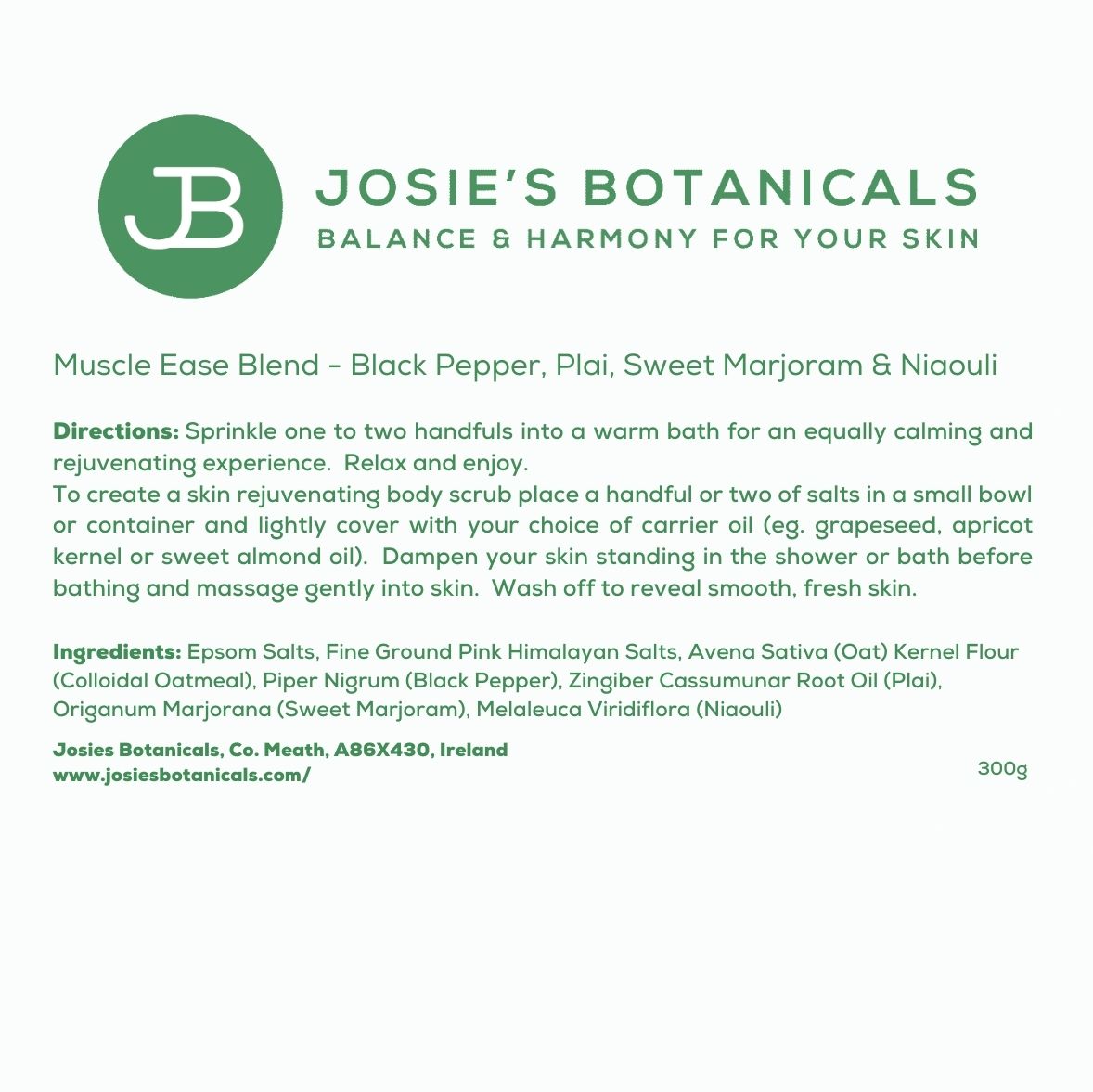 Heavenly Bath Salts - Natural Skincare - Muscle Ease Blend  | Josie’s Botanicals