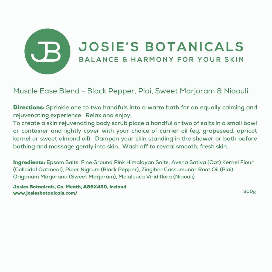 Heavenly Bath Salts - Natural Skincare - Muscle Ease Blend  | Josie’s Botanicals
