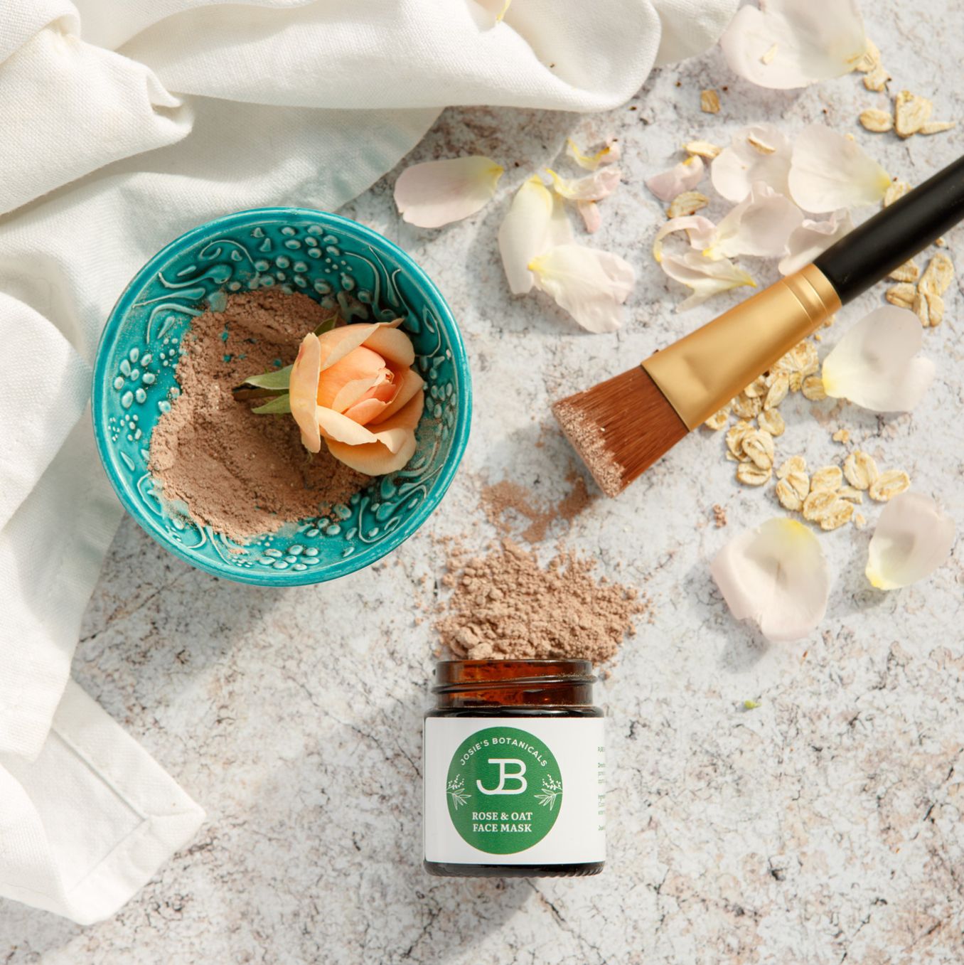 Natural Rose and Oat Face Mask - Plant Based Natural Skincare | Josie's Botanicals