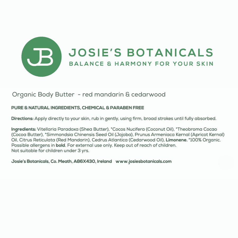 Organic Body Butter - Natural Skincare For Men | Josie’s Botanicals