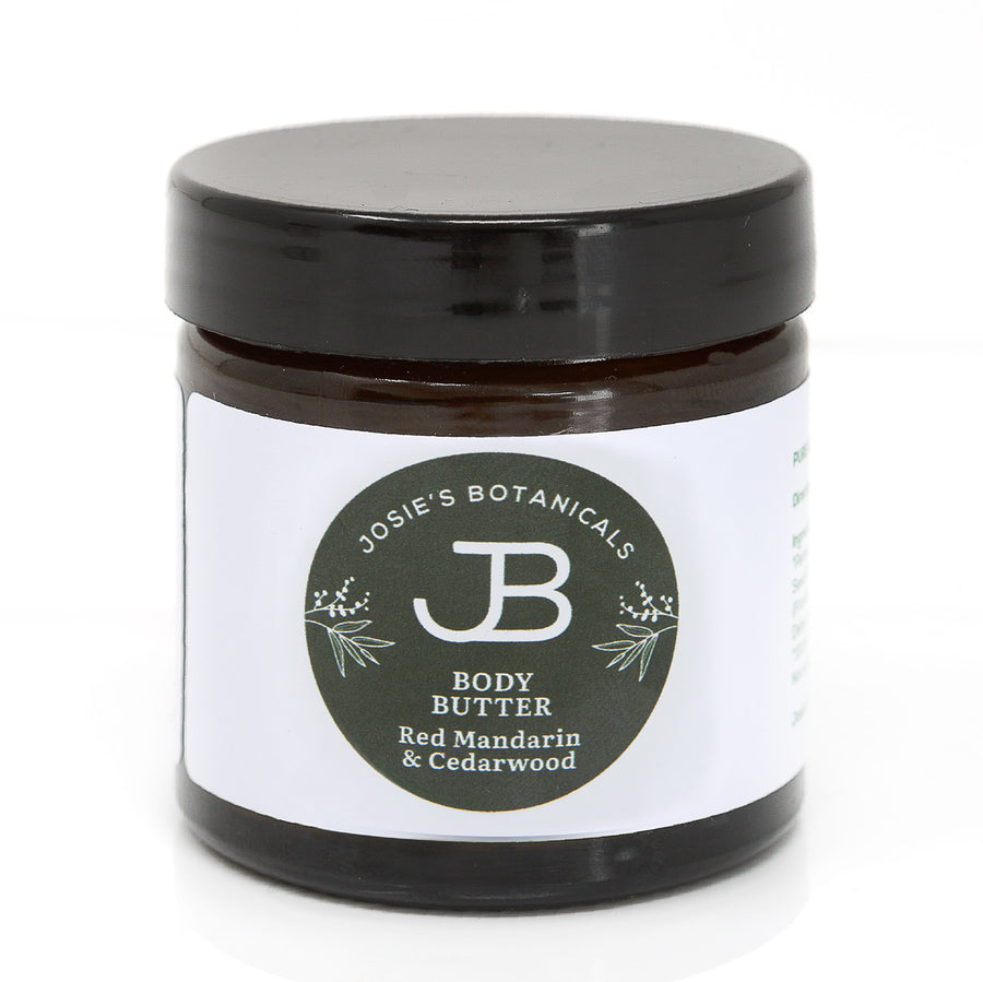 Organic Body Butter With Essential Oils - Red Mandarin & Cedarwood - Natural Skincare For Men | Josie’s Botanicals