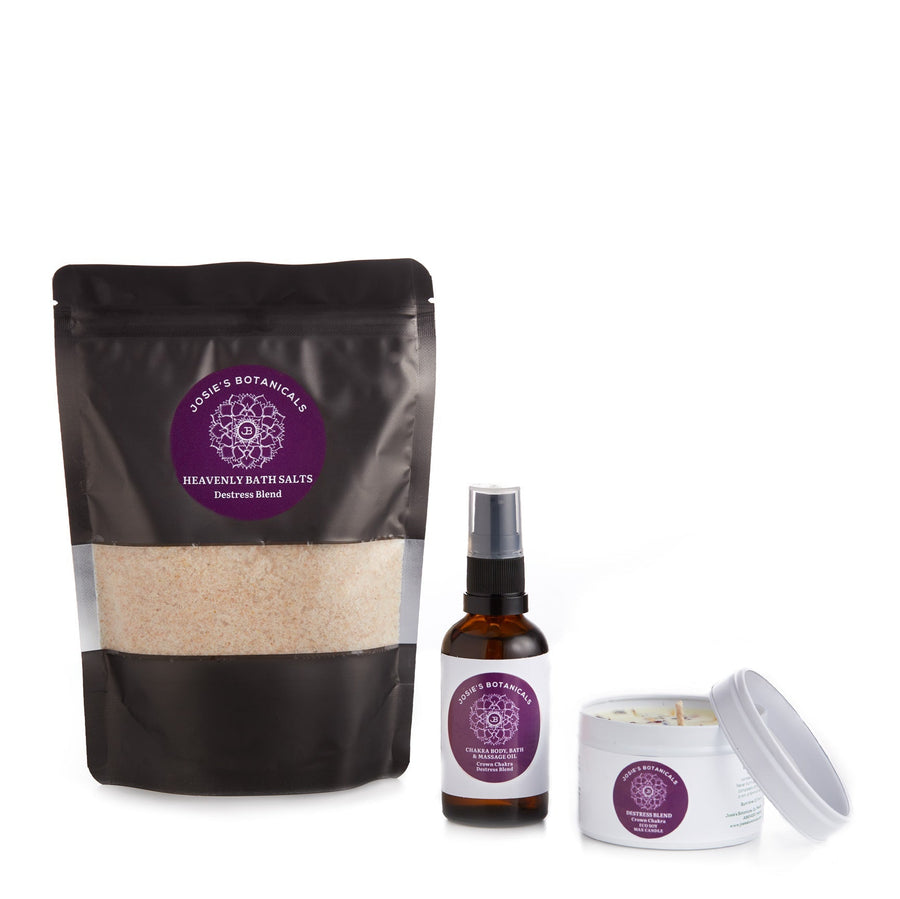 Chakra Bath Salts, Bath & Body Oils and Eco Soy Candle Set - Essentail Oil Skincare | Josie's Botanicals
