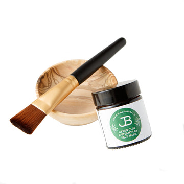 Natural Face Mask, Olive Bowl and Eco Friendly Face Brush Set - Natural Skincare | Josie’s Botanicals