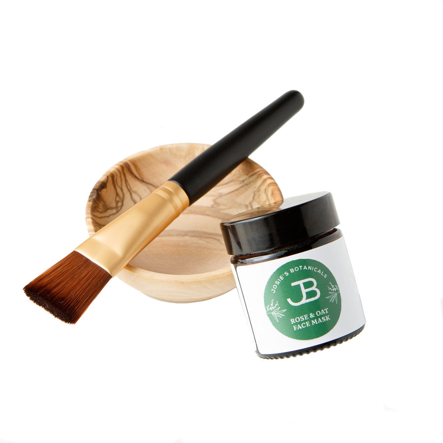 Natural Face Mask, Olive Bowl and Eco Friendly Face Brush Set - Natural Skincare | Josie’s Botanicals