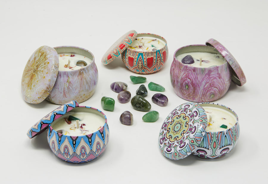 Eco Soy Wax Candles with Essential Oil Blends and Crystals | Josie’s Botanicals